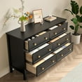 thumbnail image 5 of LYNSOM Black Dresser for Bedroom, Modern 6 Drawer Double Dresser with Deep Drawer and Metal Handle, Wood Dressers & Chests of Drawers for Hallway, Entryway, 5 of 16