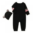 thumbnail image 3 of Baby Girls Boys Stitching Leopard Print Matching Jumpsuit Hat Suits Clothes,0-12 Months, 3 of 7