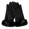 thumbnail image 2 of Dyfzdhu Women Fashion Warm Gloves Outdoor Riding Driving Cute Bow Plus Fleece Touched Screen NonSlip Gloves Black, 2 of 3