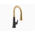 thumbnail image 1 of Kohler K-23766-BMB Robinet d'Évier de Cuisine à une Poignée Sans Contact Noir Mat avec Laiton Moderne, 1 of 1