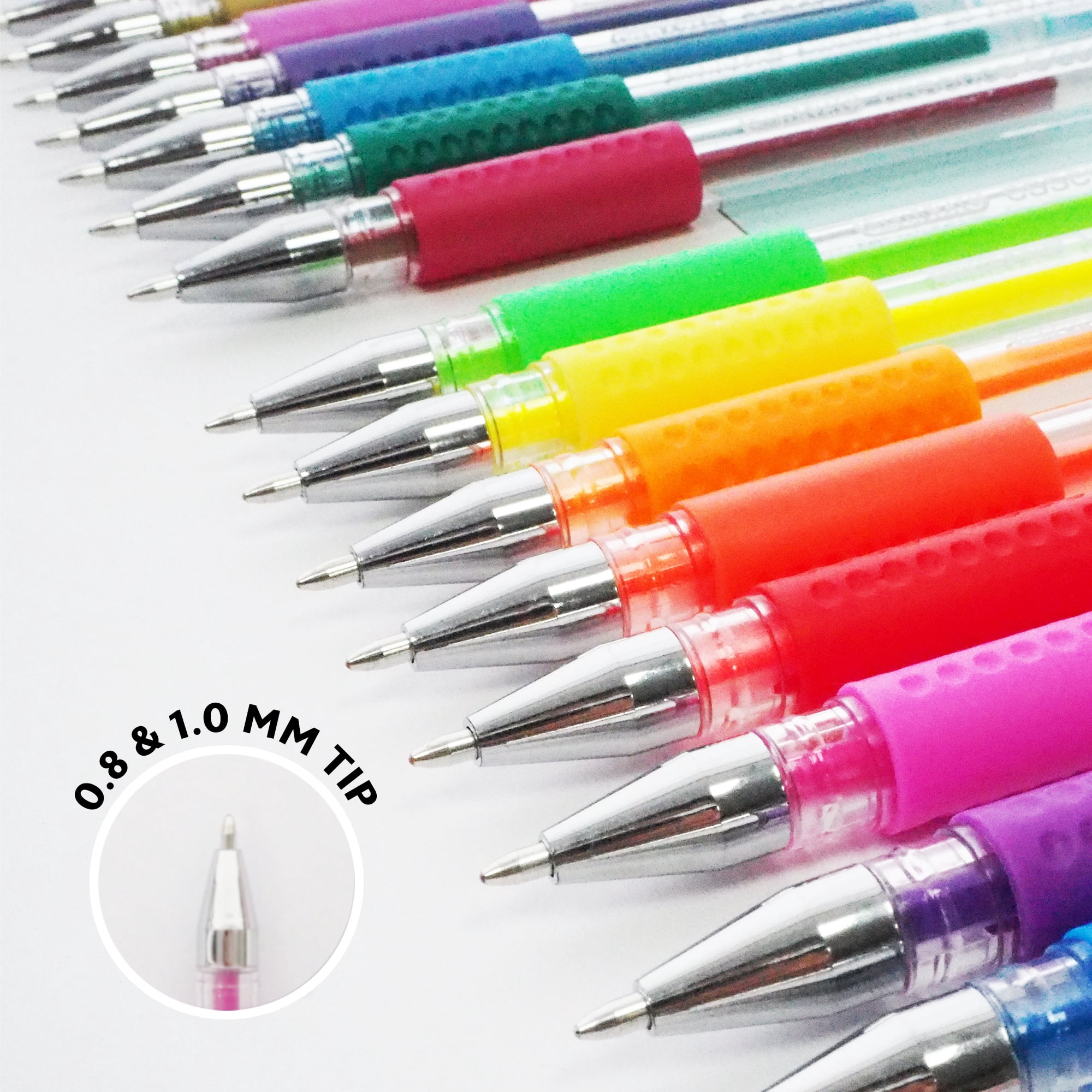 BAZIC 24 Scented Glitter Neon Metallic Gel Pen, Comfort Grip (24/Pack), 2-Packs