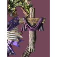 thumbnail image 3 of Cross Wreath, Purple Floral Wreath, Easter Wreath, Religious Decor, 3 of 5