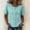 Green, variant on QUNYINEY Solid Tops for Women Trendy Cotton Linen Summer Short Sleeve T Shirts Embroidered Button Pullover Loose Fit Crew Neck Tops