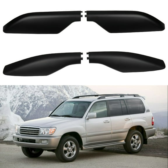 ECCPP Black Roof Rack Side Rails End Covers Shell Cap Replacement Fit for Toyota Land Cruiser 2003-2009,Pack of 4