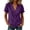 Purple, variant on Cilsoka Women's Ruffle Trim Button Down Shirts Summer V Neck Puff Sleeve Cotton Linen Tops Casual Loose Fit Solid Blouse