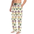 thumbnail image 2 of FORMRS Mens Pajama Pants with Pockets Cotton Sleepwear Lounge Bottoms Sizes S-2XL, Beige Floral Pattern, 2 of 7