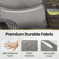 thumbnail image 5 of Planntonneo 3 Piece Wicker Patio Furniture Sets, Outdoor Swivel Rocking Chairs Set of 2 with 5-inch Thick Cushions and Rattan Side Table for Deck Porch Pool, Brown/Grey, 5 of 8