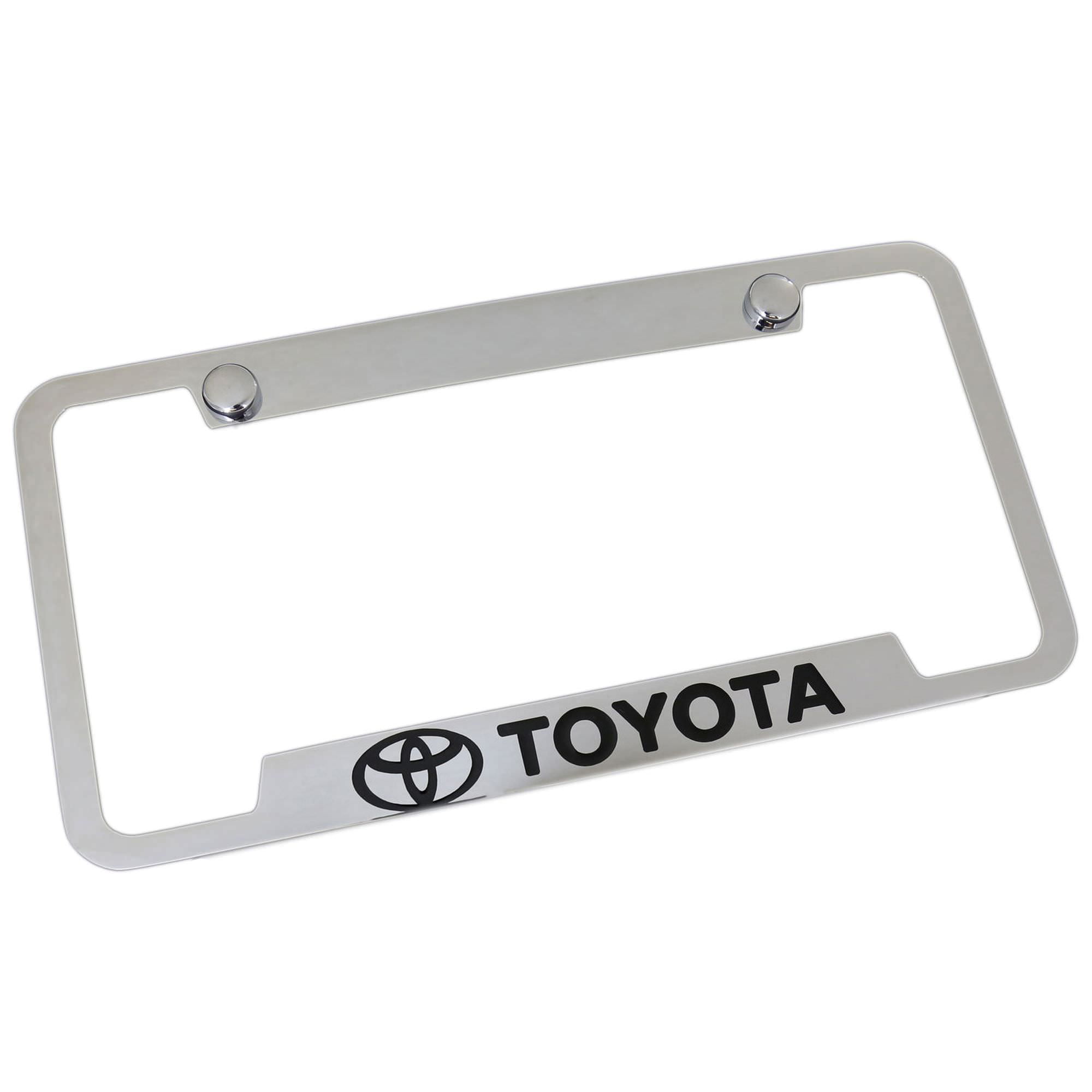 Toyota Chrome Brass Notched License Plate Frame 