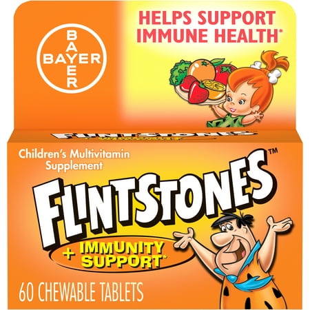 Flintstones Children's Chewable Multivitamin plus Immunity Support*, Children's Multivitamin Supplement with Vitamins C, D, E, B6, and B12, 60