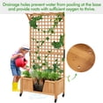 thumbnail image 5 of Yaheetech 72'' H Fir Wood Free-Standing Planter Garden Bed with Trellis for Garden Yard, Light Brown, 5 of 7