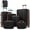 Black Brown, variant on Long Vacation Luggage Set, 6-Piece Set, Hard-Shell Suitcase With 360 Rotating Wheels, ABS Hand Luggage & Checked Luggage, Extra Luggage Hook, TSA Lock & Zipper