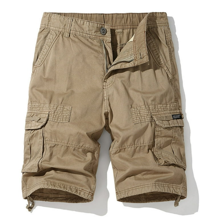 Khaki shorts men fashion hot sale