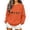 Orange, variant on Women's Hoodless Sweatshirt Halloween Cat Cozy Long Sleeve Crewneck Top for Black S