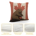 thumbnail image 4 of Beaver on Canadian Flag Plush Pillow Case Square Throw Pillow Cover Soft Decorative Cushion Pillowcases for Sofa Room, 4 of 5