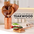 thumbnail image 2 of Juego de utensilios de madera Zulay Kitchen, madera de teca, 10 piezas, 2 of 9