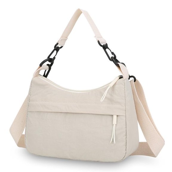 Nylon Crossbody Bag for Women Waterproof Lightweight Shoulder Purse Casual Everyday Commuting Tote Multi Pocket Hobo Pack.