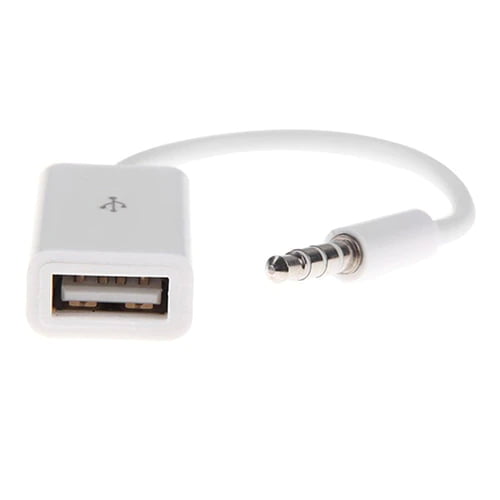 Uluru compartir Grave 3.5mm AUX Auxiliary Audio Jack to USB Converter Cable White Adapter 3-Ring  - Walmart.com
