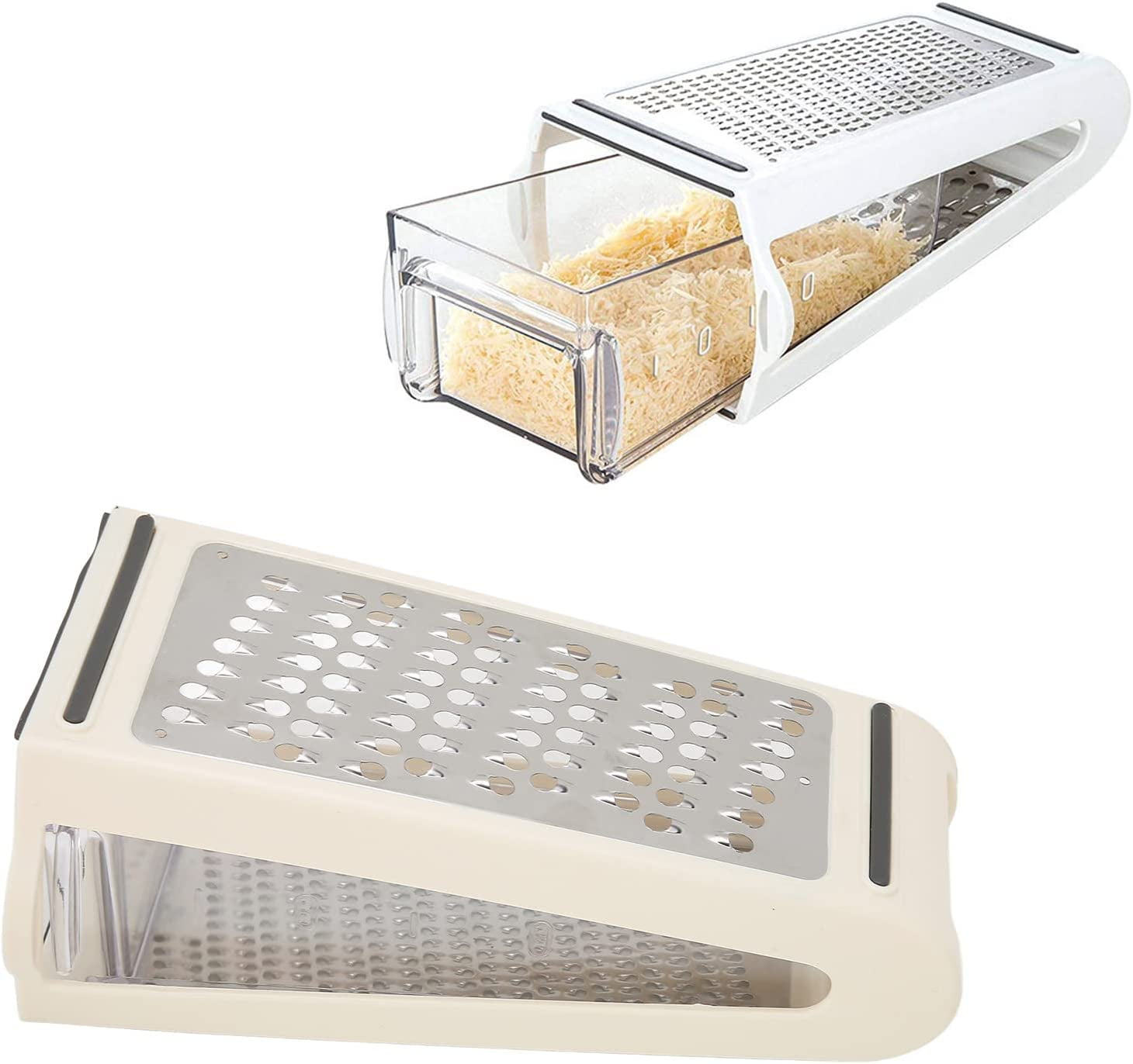 Professional Cheese Grater with Container, Box Grater Cheese Shredder