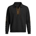 thumbnail image 4 of Uikmnh Men's Sweatshirts, Long Sleeve Solid Color Casual Stand Collar Pullover Sweater Comfortable Loose Fit Crewneck Versatile Daily Wear,S, 4 of 5