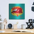 thumbnail image 6 of Luxe Metal Art 'Lips' by Mark Ashkenazi, Metal Wall Art, 12"x12", 6 of 9