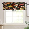 thumbnail image 3 of Remain Unique Polyester Rod Pocket Curtain Valance with Colorful Mushrooms and Flowers Pattern for Home Bedroom Living Room Kitchen Window Decor 54x18 inch, 3 of 5