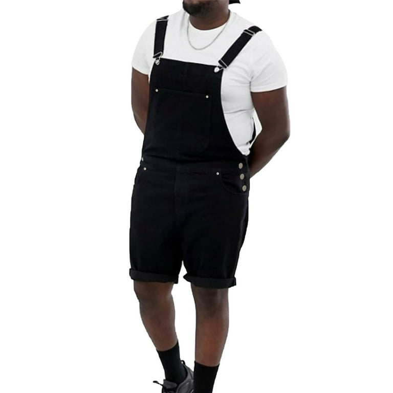 Mens overalls shorts plus size discount