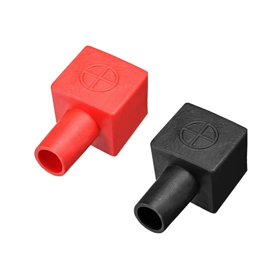 Battery Terminal Insulating Rubber Protector Cover Square for 7mm Cable 14mm Terminal Red Black 1 Pair
