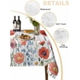 thumbnail image 2 of Red Flower Table Cloth, Botanical Blue Plant Pink Garden Poppy Floral Waterproof Tablecloth for Rectangle Tables, Reusable Washable Fabric Table Cover for Restaurant Kitchen Dining Tables 60"x84", 2 of 6