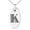 Silver, variant on Stainless Steel Letter K Initial Metro Retro Monogram Engraved Small Oval Charm Pendant Necklace