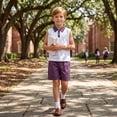thumbnail image 2 of NIPAXO Boys Outfit Set, Sleeveless Polo Shirt & Plaid Shorts Preppy Style 2-Piece Shorts Set for Toddler Boys（7-8Y）, 2 of 6