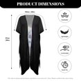 thumbnail image 6 of SCRAWLGOD Skull Floral Print Swimsuit Cover Up Loose Flowy Swimsuit Coverup Long Breathable Summer Beach Cover Up for Women, 6 of 6