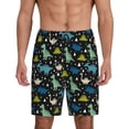 thumbnail image 1 of Balery Dinosaur Pantalones cortos de pijama de punto de algodón para hombre con cinturilla y bolsillos-Large, 1 of 6