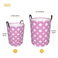thumbnail image 2 of Lsque Purple And White Polka Dot pattern Laundry Hamper Basket, Tall Woven Rope Hamper Basket for Clothes, Lightweight Storage Basket, Collapsible Waterproof-Medium, 2 of 8