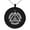 Black, variant on Stainless Steel Alchemy Magic Rune Engraved Small Medallion Circle Charm Pendant Necklace