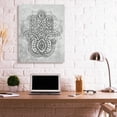 thumbnail image 2 of Stupell Industries Hamsa Hand Symbol Intricate Pattern Black Grey Canvas Wall Art, 36 x 48, Design by Daphne Polselli, 2 of 6