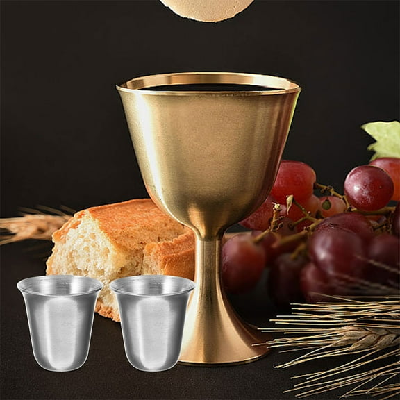 Stackable Stainless Steel Communion Cups for Religious Use Portable and Silver 8pcs
