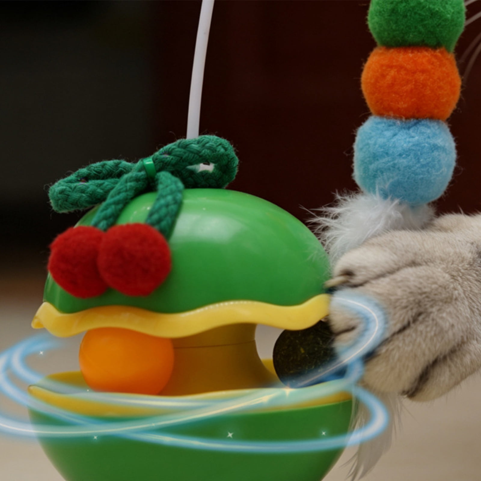 Cat Toy Interactive Ball, Catnip Filled Rolling Ball for Kitten with Bell, Self-Entertainment Kitten Teaser for Indoor Cats