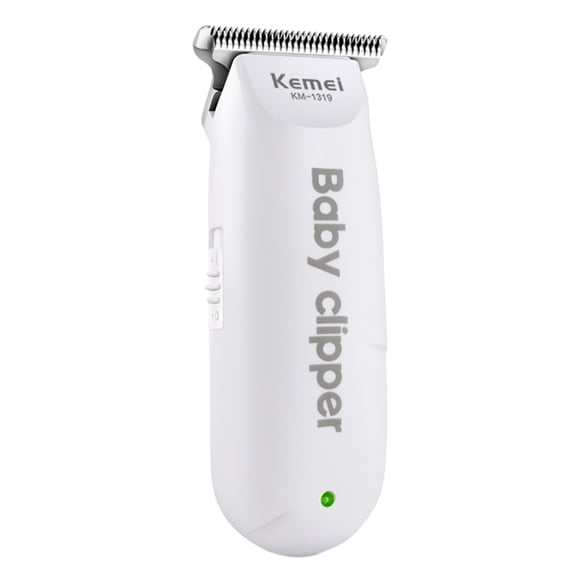 KEMEI KEMEI USB Rechargeable Baby Hair Clipper - Ultra-Quiet, Skin-Friendly Trimmer for Kids, White ABS & Metal Design, 3W Power, 45 Min Runtime, Includes 3 Guide Combs & Accessories KM-1319