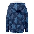 thumbnail image 4 of Womens Hoodies Thermal Loose Fit Stylish Print Pocket Zipper Drawstring Hooded Long Sleeve Jacket for Winter Wear Women's Sweatshirts Blue L, 4 of 5