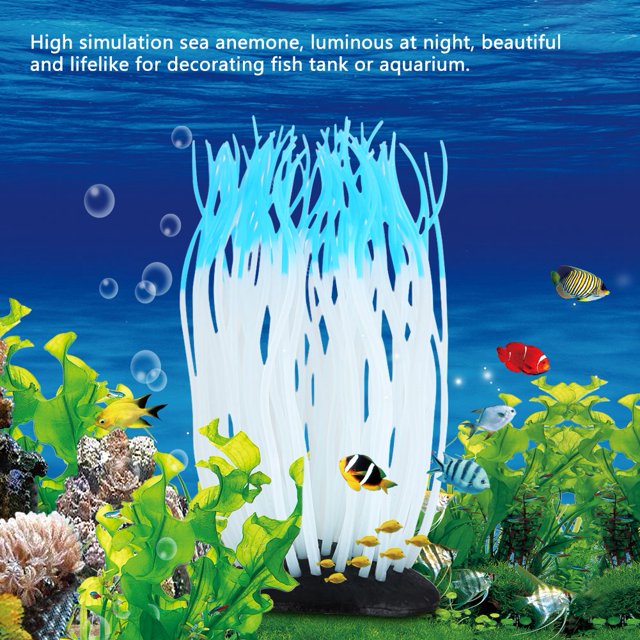 Sonew Simulation Artificial Silicone Sea Anemone Coral Ornament for Aquarium Fish Tank Decor, Simulation Anemone, Artificial Anemone