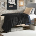 thumbnail image 4 of The Sheet Lab Solid Plush Microfiber Throw Blanket, Black, 50" x 70", 4 of 6