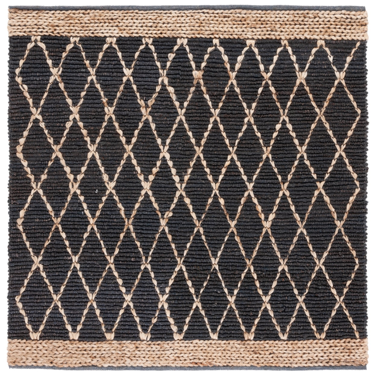 SAFAVIEH Natural Fiber Ingram Geometric Area Rug, 8' x 10', Charcoal