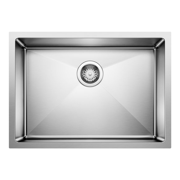 Quatrus R15 25" Single Bowl Undermount Stainless Steel Kitchen Sink