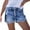 Dark Blue, variant on biudgviw Denim Shorts for Women Ripped Distressed Cuffed Hem Short Jeans Stretch Button Trendy Summer Shorts with Pockets