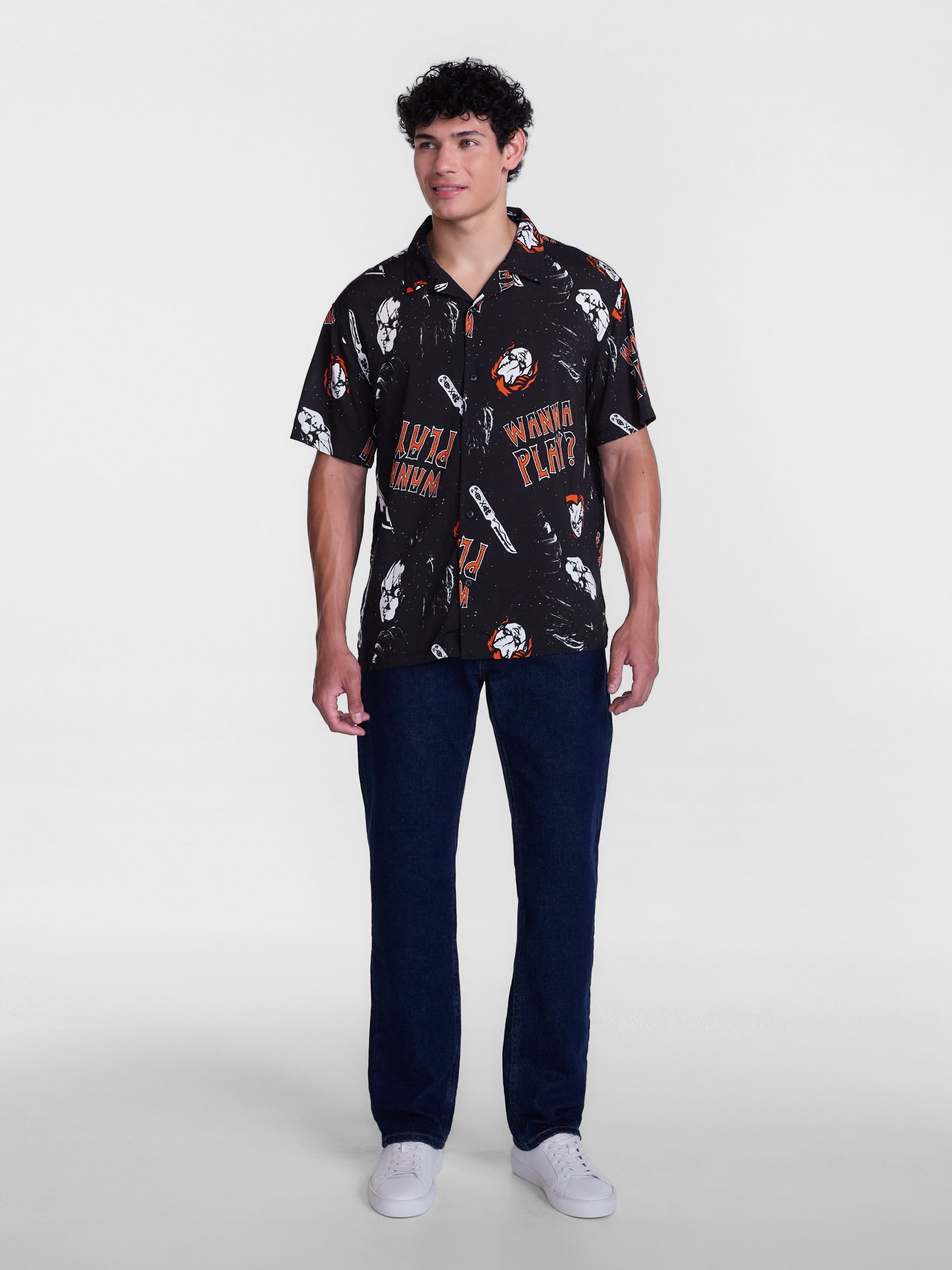 Chucky Men's and Big Men's Graphic Woven Shirt, Sizes S-2XL