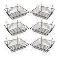thumbnail image 2 of Only Garment Racks 5612BLACK (6) Only Garment Racks - Set of (6) Baskets Designed for Gridwall, Slatwall and Pegboard - Black Finish - Dimensions: 12"L X 12"D X 4"H - Lot of 6 Baskets, 2 of 4