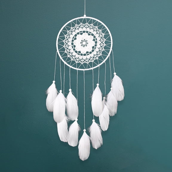 White Dream Catcher Handmade Tapestry Feathers Dreamcatcher Wall Hanging Home Room Decoration