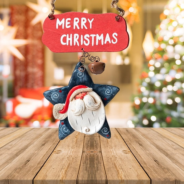Xihbxyly Adorno de Madera para Árbol de Navidad, Adorno Colgante de Papá Noel, Diseño Festivo Colorido, Decoración para Interiores y Exteriores, Perfecto para Fiestas y Bodas, Tamaño de 16 Cm.