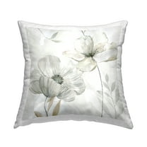 Stupell Industries Blooming White Flowers Decorative Printed Throw Pillow Design by Carol Robinson.