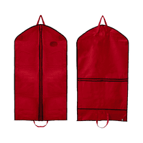 45'' Breathable Red (Gussted) PP Non Woven Garment Bag (Window & Shoe Pocket) - 1 Count - Basic LTD